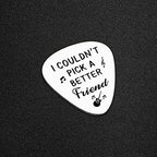 I Couldn't Pick A Better Friend,Stainless Steel Engraving Guitar Pick accessories Gift for Friend Brother Musician Guitar Player Birthday Christmas Thanksgiving Graduation Adult Gifts(Friend)