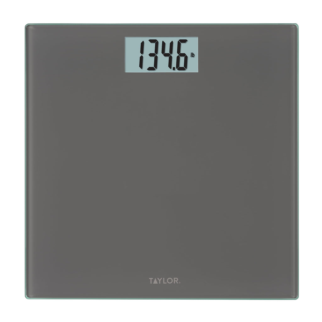 Taylor Digtal Scales for Body Weight, Highly Accurate 400 LB Capacity, Auto On and Off Scale, 11.8 x 11.8 Inches, Charcoal Grey