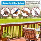 MorTime 12 Pack Bird Spikes 13.2 FT Bird Deterrent Spikes for Small Birds Squirrels Cats Keep Birds Away from Fence Roof Railing