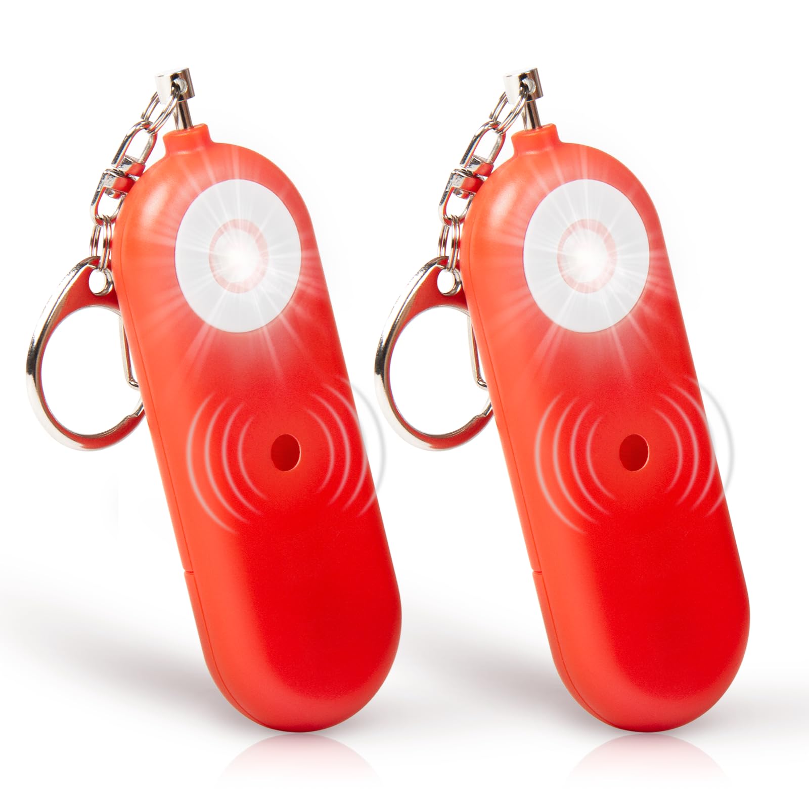 MtMinn Personal Safety Alarm for Women - 2 Pack 130dB Self Defense Keychains Siren Whistle, Replaceable Battery with LED Strobe Light - Emergency Security Safe Protection Devices for Kids Elderly