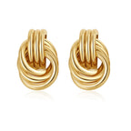 Trendy Gold Plated Knot Earrings for Women Chunky Statement Drop Dangle Earrings Lightweight Hypoallergenic Fashion Accessories Gifts for Womens Gold Jewelry