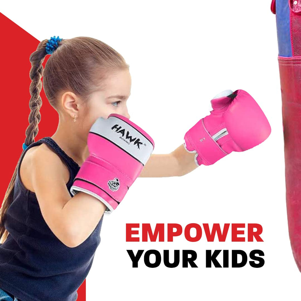 Kids Boxing Gloves for Kids Children Youth Punching Bag Kickboxing Muay Thai Mitts MMA Training Sparring Gloves (Pink, 4 oz)