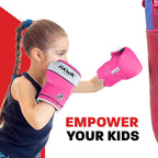 Kids Boxing Gloves for Kids Children Youth Punching Bag Kickboxing Muay Thai Mitts MMA Training Sparring Gloves (Pink, 4 oz)