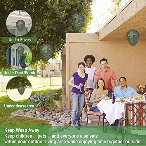 2 Pack Wasp Nest Decoy Waterproof Hanging Wasp Deterrent for Wasps Hornets Yellow Jackets Fake Wasp Repellent Nest for Outdoor Garden Backyard Patio