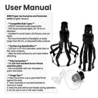 QWORK Professional Light Bulb Changer Kit - 3 Piece Set - Extension Pole Compatible, for High Ceiling Incandescent Bulbs with Standard, Floodlight & Recessed Changer