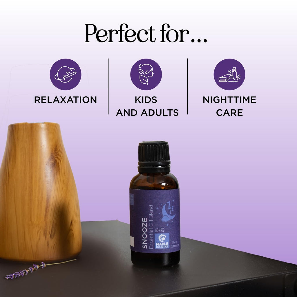 Sleep Essential Oil Blend for Diffuser - Snooze Blend Essential Oil for Sleep with Roman Chamomile Lavender Cedarwood and More - Aromatherapy Oil Blend for Nighttime Relaxation