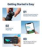PHIGOLF Home Golf Simulator with Weighted Swing Stick, Indoor & Outdoor Use, Swing Trainer with Motion Sensor & 3D Swing Analysis, Supports Android and iOS Devices, Compatible with WGT & E6 Connect