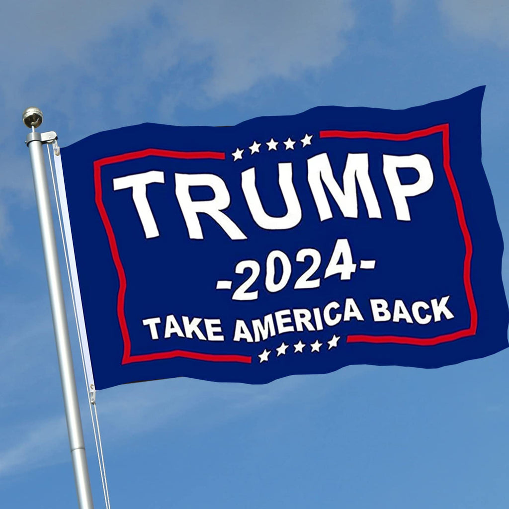 Trump 2024 Flag 3x5 Outdoor Double Sided 3 Ply-Donald Trump Take America Back Flags Vivid Color Clear Pattern Reinforcement Sewing Durable Polyester