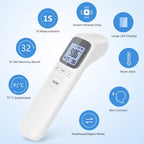 Thermometer for Adults and Kids, No-Touch Forehead Thermometer with Object Mode Function,Fever Alert and 32 Set Memory Recall,Instant Accurate Reading Digital Baby Thermometer for Fever
