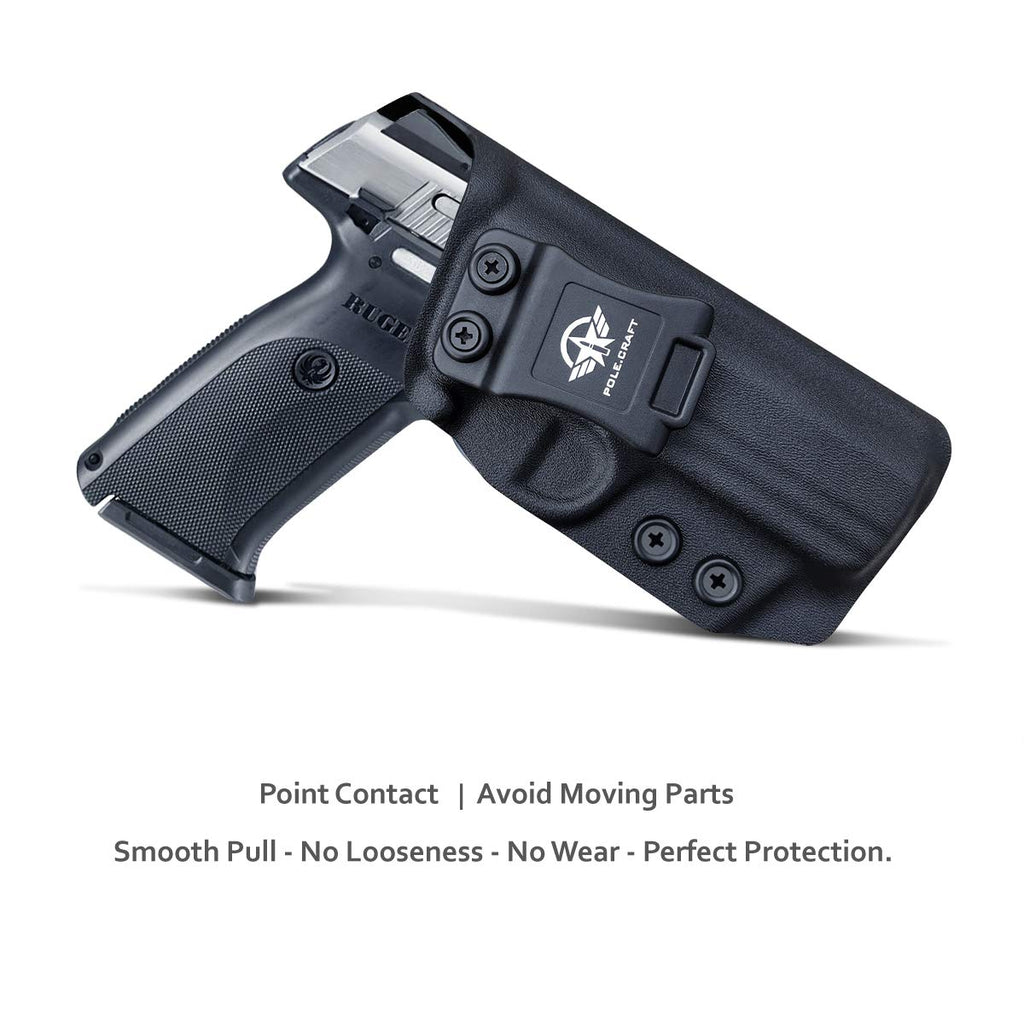 Ruger SR9 Holster, Ruger SR40 Holster - Kydex IWB Holster Ruger SR9 / Ruger SR40 Holster IWB - Inside Waistband Holster Widened Entrance For Ruger SR9 / SR40 Accessories ( Black, Right Hand)