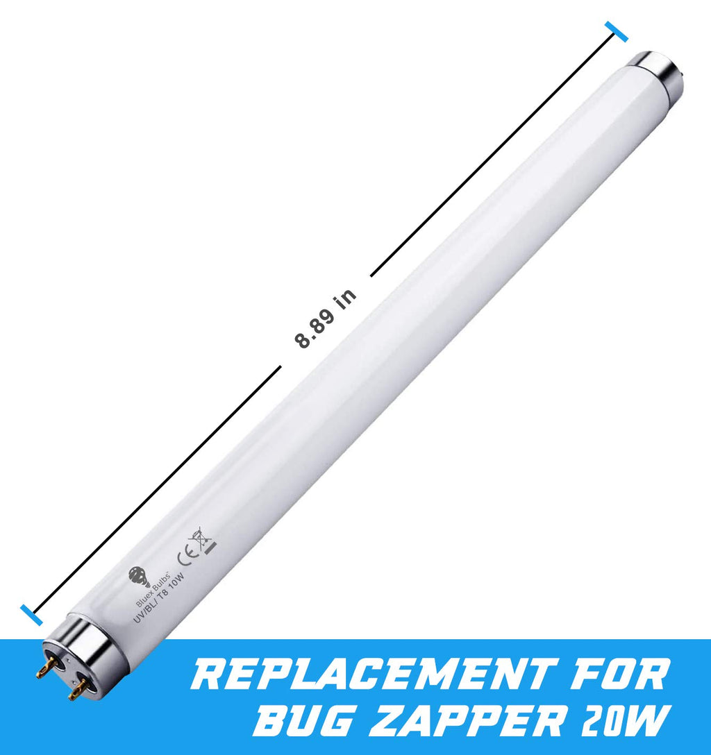 Bluex Bulbs 4 Pack Bug Zapper Replacement Lamp Bulb Light Tube 10W for 20W Electronic Bug Zapper T8 Fluorescent Light Tube Replacement Bulb for Bug Zapper