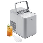 Midea MERI26B1AGY Countertop Bullet-Ice Maker, 8 Ice Bullets Ready in 6 Minutes, 26lbs/24H, Self-Cleaning Function with Ice Scoop and Basket for Home/Office/RV
