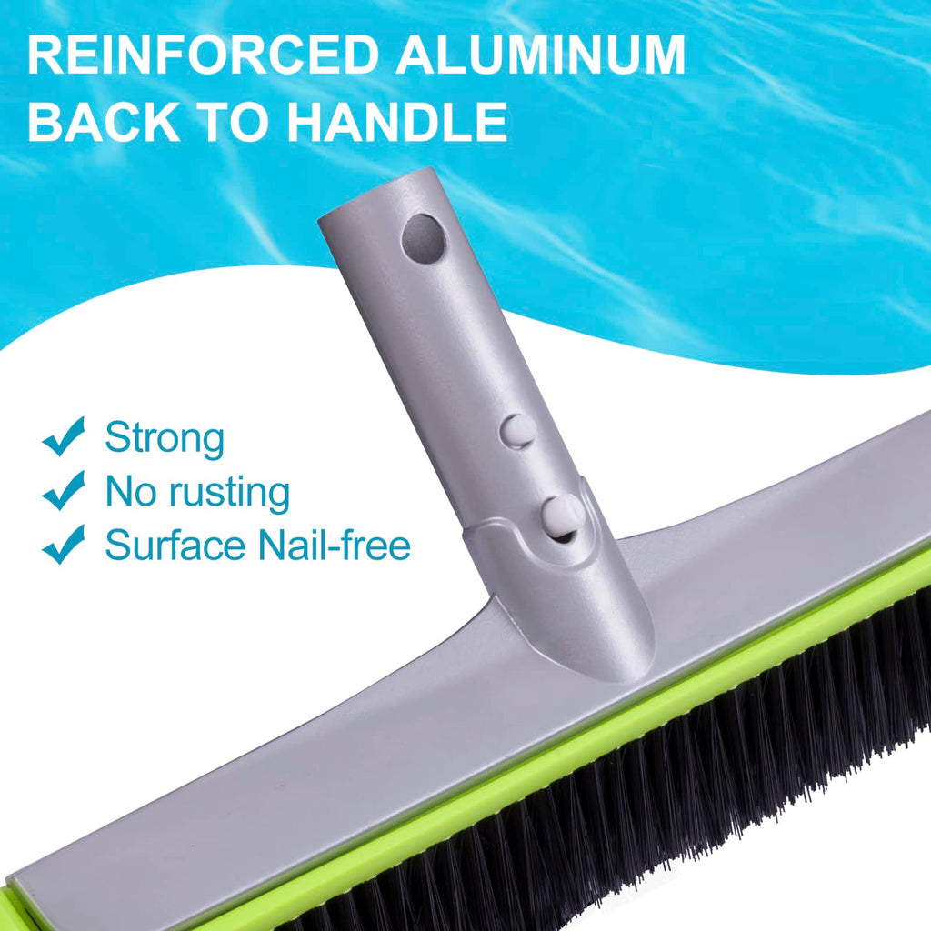 Sepetrel Pool Brush Head for Cleaning Walls,Heavy Duty Inground/Above Ground Swimming Pool Round Scrub Brushes with Premium Strong Bristle & Reinforced Aluminium Back