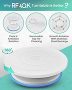 RFAQK 64 PCs Cake Decorating Kit for Beginners Includes Video Course, Booklet + Baking Supplies Gift - Cake Stand, Leveler, 24 Numbered Piping Tips, Straight & Offset Spatula, & Scraper sets