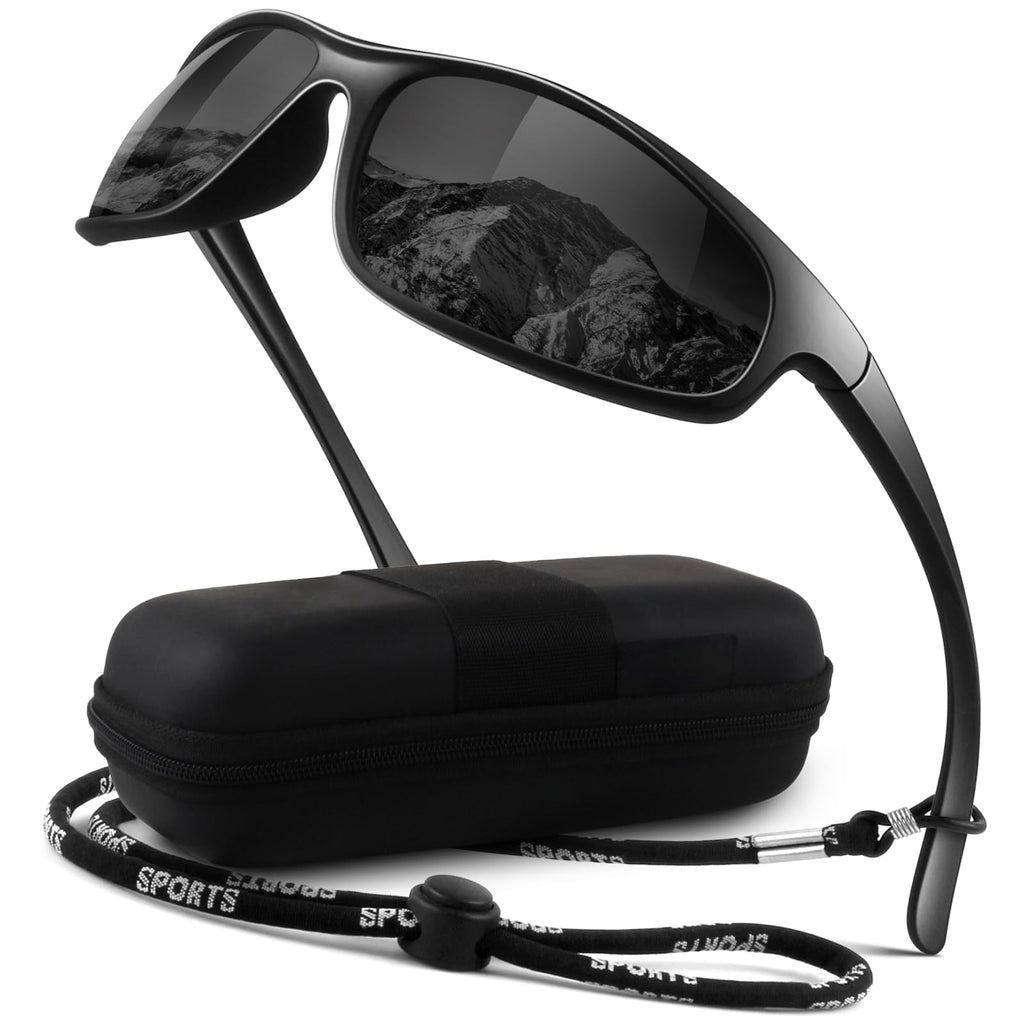 Polarized Sports Sunglasses for Men Women,Ultralight Wrap Around UV400 Protection Sun Glasses for Driving Fishing