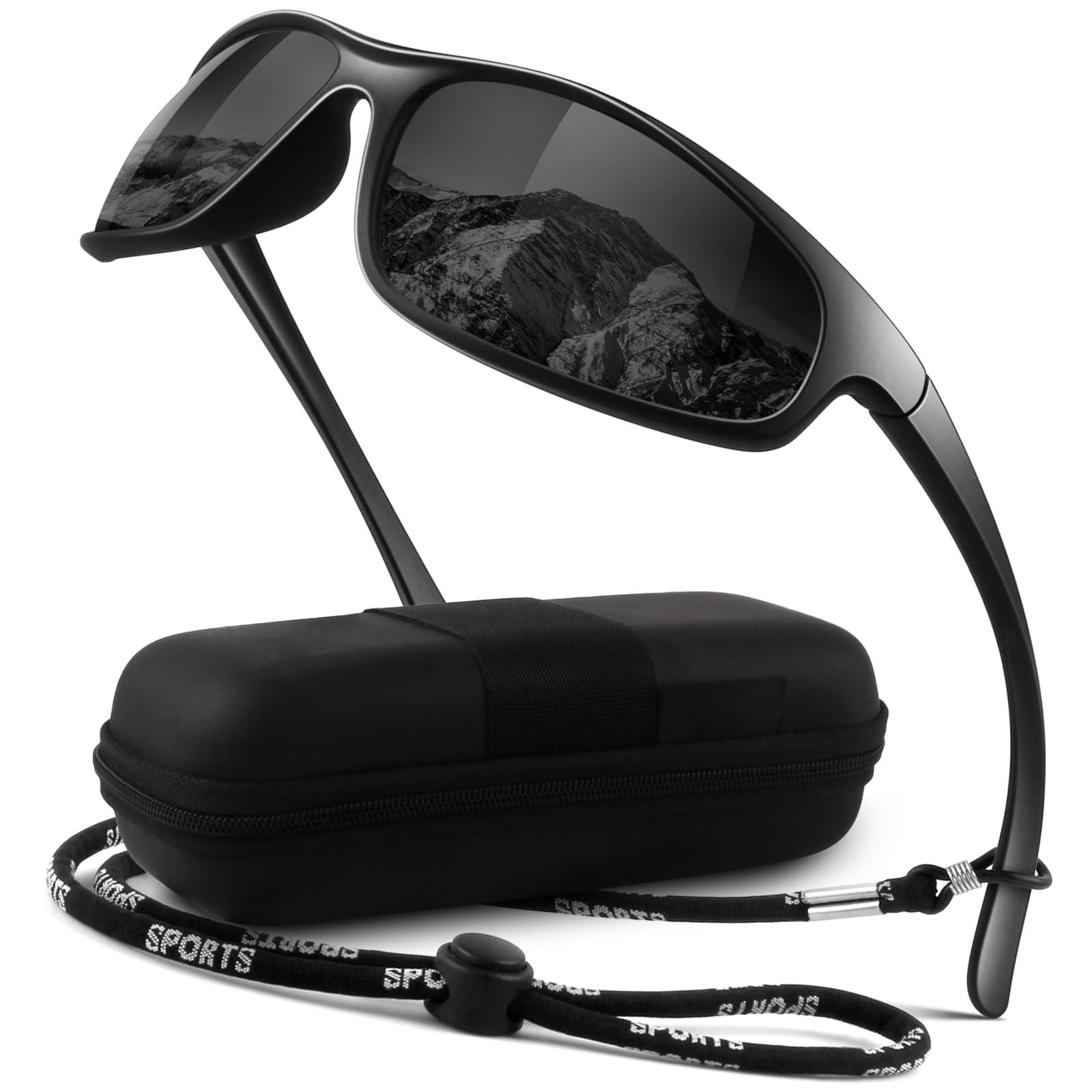 Polarized Sports Sunglasses for Men Women,Ultralight Wrap Around UV400 Protection Sun Glasses for Driving Fishing
