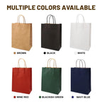 Gift Bags 8.25"x5.9 "x3.15" 100Pcs Paper Bags with Handles,kraft paper Bags for Small Business Christmas Bulk Bags, Wedding Party Favor Bags,Shopping Lunch Bags, Halloween Trick-or-Treat Bags (Red)