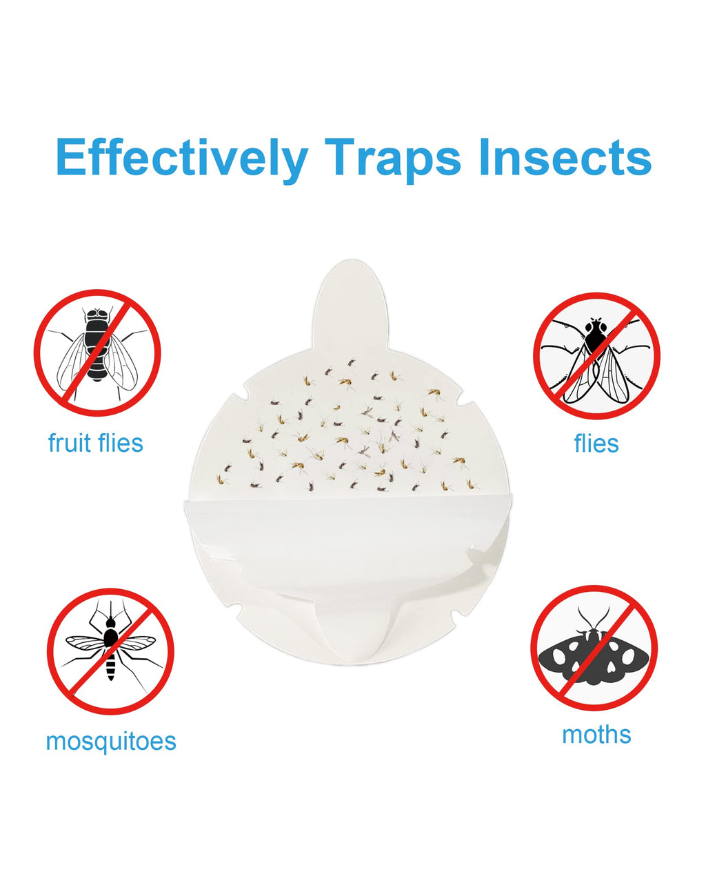 24 Pcs Refill Sticky Pads Compatible with Fvoai, Toloco, and MiUONG Zap T3 Pro Indoor Fly Trap Replacement Glue Boards for Bug Zapper Catcher Insect Killer