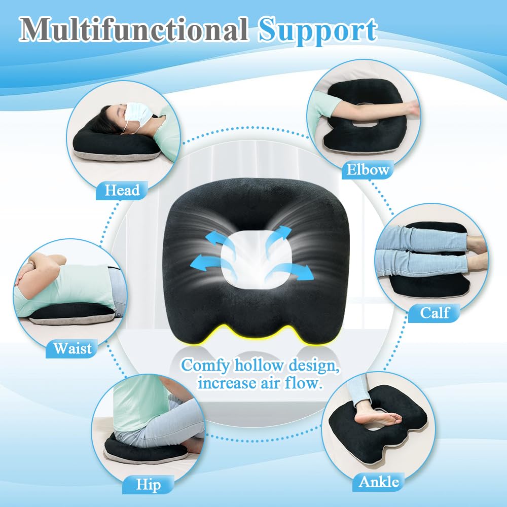 Bed Sore Cushion for Butt Lifting Donut Pillow for Tailbone Pain Relief Sitting Hemorrhoid Pillows After Surgery Donut Postpartum Doughnut Seat Cushion Pressure Ulcer Pillow Butt Lifting Cushions