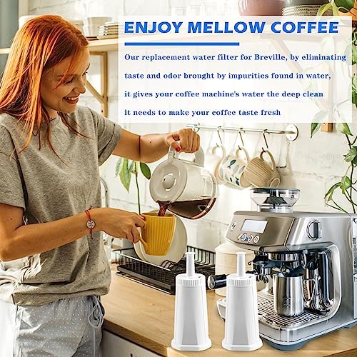 Replacement Filter for Breville Barista Express Barista Pro Barista Touch Oracle Touch Claro Swiss, 4 Pack Breville Espresso Machine Water Filter Compatible with Breville BES880 BES878 BES990 LUXRILIX