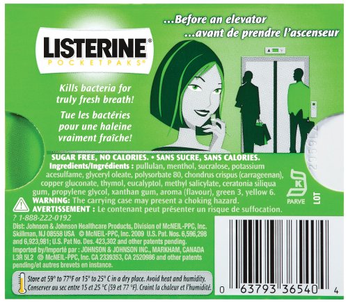 Listerine Freshburst Pocketpaks Portable Breath Strips, Dissolving Breath Freshener Strips Kill 99% of Germs that Cause Bad Breath, Portable for On-the-Go, Minty Flavor, 12 x 24-strips