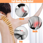 HEETHYCOOL Lymphatic Drainage Massager Wood Therapy Massage Tools Maderoterapia Kit Back Massage Roller Stick Neck Massage Roller Set Guasha for Body Sculpting, Cellulite Massager Stomach Massager