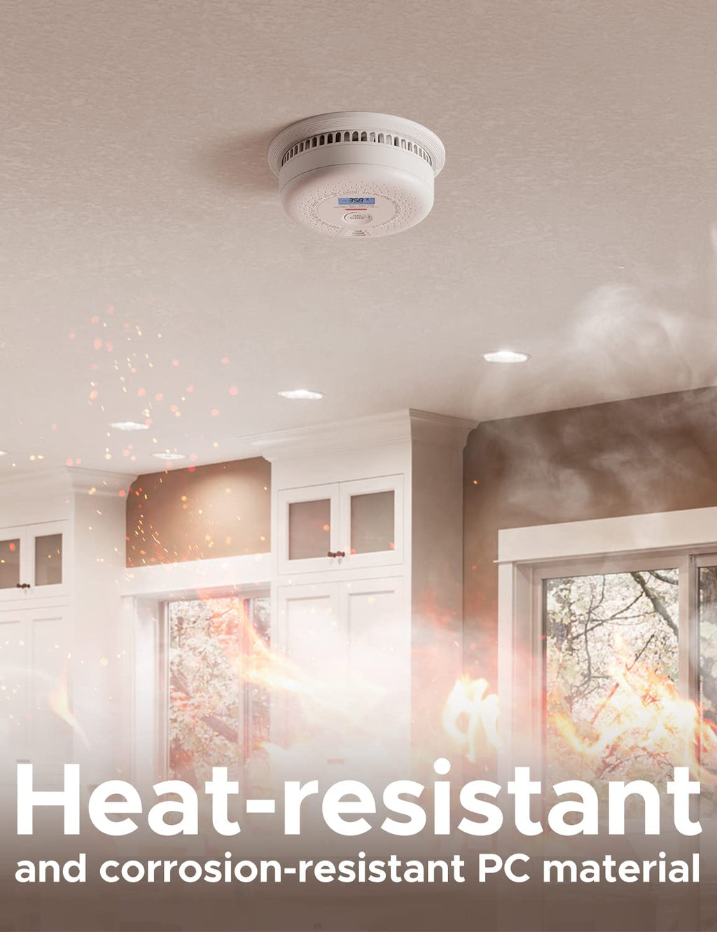 X-Sense Smoke and Carbon Monoxide Detector Combo, Wireless Interconnected Combination Smoke and Carbon Monoxide Detector with LCD Display & 10-Year Battery, RF Interconnected Model, 6-Pack