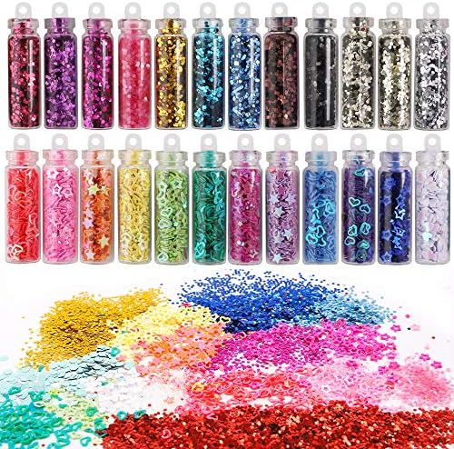 HOLICOLOR 110pcs Slime Making Kit, Add Ins, Accessories, Glitter, Foam Balls, Fishbowl Beads, Sequins, Shells, Candy Charms, Cups for Slime Party