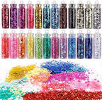 HOLICOLOR 110pcs Slime Making Kit, Add Ins, Accessories, Glitter, Foam Balls, Fishbowl Beads, Sequins, Shells, Candy Charms, Cups for Slime Party