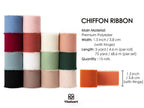Vitalizart Chiffon Silk Ribbon 1 1/2 Inch x 75 Yd Handmade Frayed Edge Assorted Ribbons for Gift Wrapping Bridal Bouquets Baby Shower Wedding Invitations