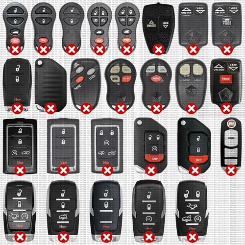 Key Fob Replacement Batteries for Jeep Dodge Ram Chrysler (Cherokee Caravan Town & Country Charger Compass Durango Challenger Journey Renegade Pacifica Patriot) Remote Fobik (2-Pack) (Check Fit Guide)