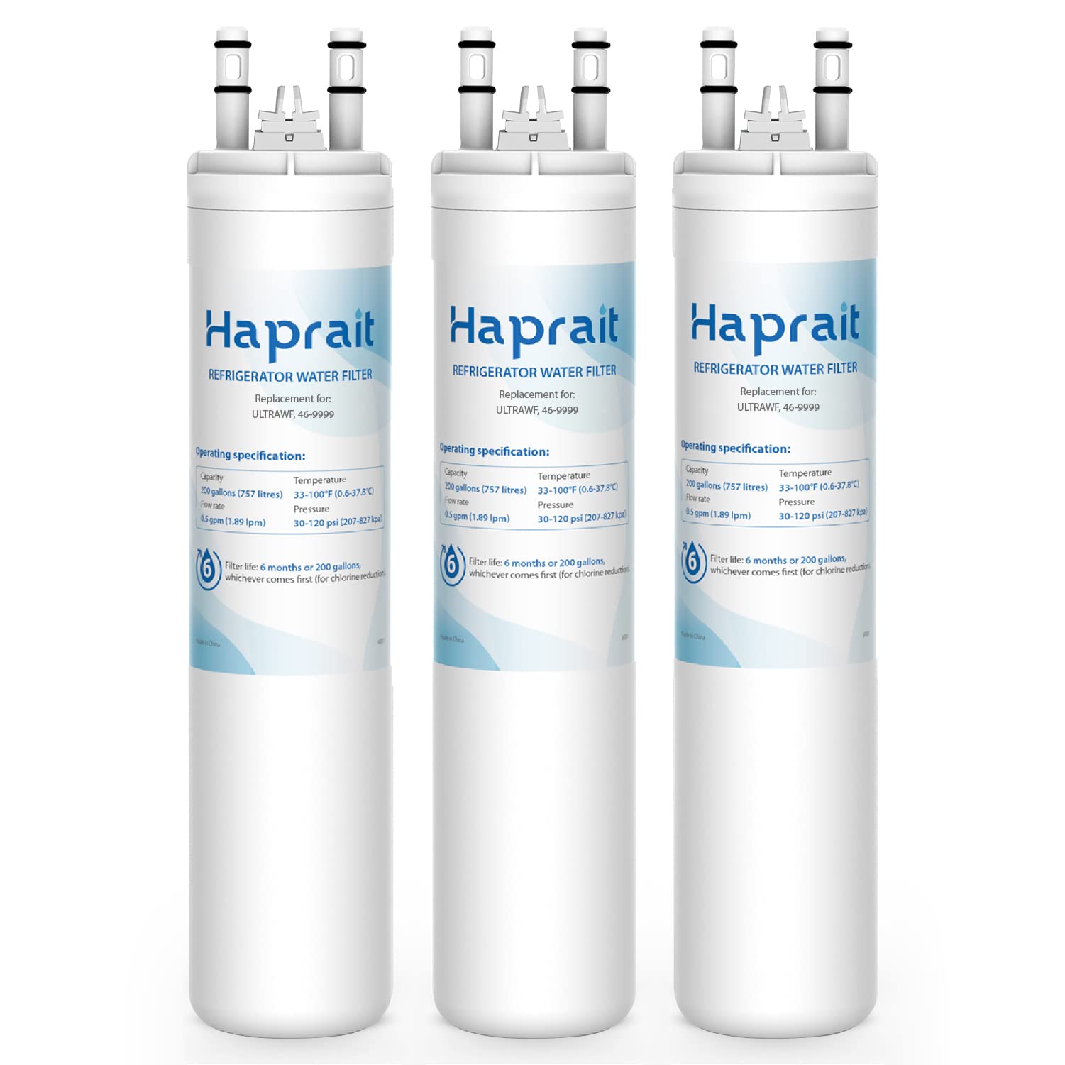 Haprait HP005 Replacement for Frigidaire ULTRAWF, Pure Source Ultra, Kenmore 9999, 469999, 46-9999, A0094E28261 Water and Ice, 3 Count