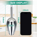 Ozidstu 6 Oz Upgraded & Thickened Stainless Steel Ice Scoop, Kitchen Scooper for Ice Maker, Freezer, Bucket, Bar, Wedding, Pet Food - Sturdy, Rust-Resistant, Dishwasher-Safe