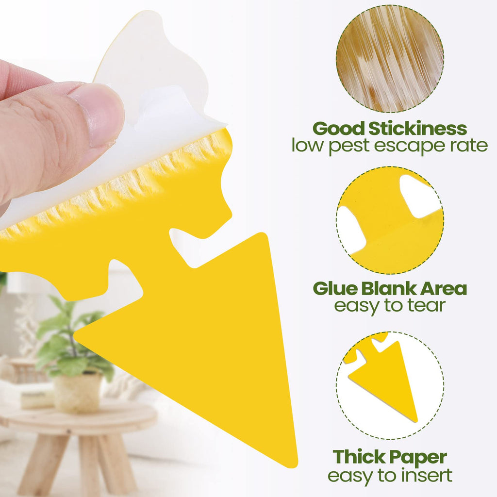 200 Sheets Fruit Fly Traps Sticky Traps for Fruit Fly Gnat Trap for House Indoors Sticky Traps Catcher for Gnats Fungus Gnats Mosquito Catcher Traps for Kitchen Outdoor Plants (Yellow)