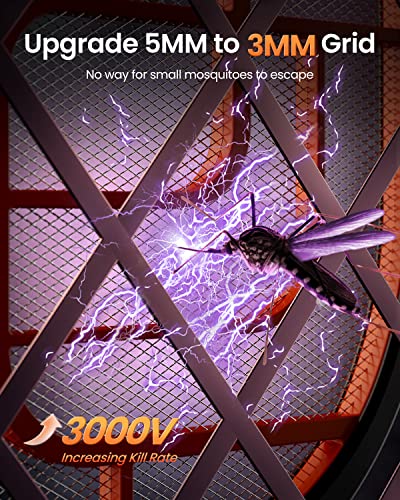 GAIATOP Electric Fly Swatter, 3200V Battery Powered Handheld Fly Zapper, 3-Layer Protection Grid Bug Zapper Racket for Home Bedroom Kitchen Office Backyard Patio Indoor Outdoor
