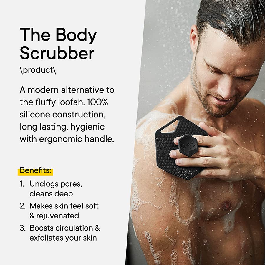 Tooletries - Body Scrubber - Silicone Exfoliating Scrubber - Bathroom & Shower Accessories for Men, Travel Essentials for Men - Durable & Long Lasting Body Wash Scrubber for Men - Burgundy