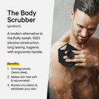 Tooletries - Body Scrubber - Silicone Exfoliating Scrubber - Bathroom & Shower Accessories for Men, Travel Essentials for Men - Durable & Long Lasting Body Wash Scrubber for Men - Burgundy