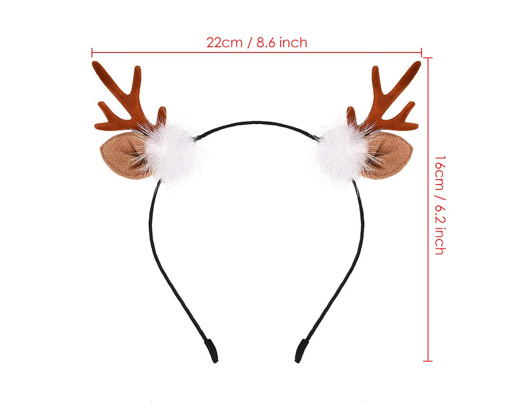 DS. DISTINCTIVE STYLE Deer Antler Headband Reindeer Fawn Horn Hair Accessories for Christmas