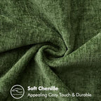 MIULEE Pack of 2 Couch Throw Pillow Covers 20x20 Inch Moss Green Farmhouse Decorative Pillow Covers with Stitched Edge Soft Chenille Solid Dyed Christmas Pillow Covers for Sofa Bed Living Room