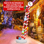 Joliyoou 10FT Christmas Inflatable Decorations, Giant Lighted Ladder Blowups Climbed with Reindeer, Santa, Snowman, C7 String Lights for Xmas Winter Holiday Roofs Trees Balconies Decor