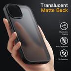 JETech Matte Case for iPhone 13 6.1-Inch, Shockproof Military Grade Drop Protection, Frosted Translucent Back Phone Cover, Anti-Fingerprint (Black)