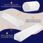 downluxe King Size Bed Wedge Pillow for Headboard - Headboard Pillow King Bed, Mattress Gap Filler to Close The Gap(0-6") Between Mattress and Headboard or Wall, White(76"x10"x6")