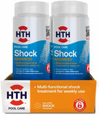 HTH 52043 Pool Care Shock Advanced, Swimming Pool Chemical Prevents Bacteria & Algae, Cal Hypo Formula, 2 lbs (2-Pack)