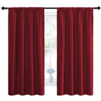 NICETOWN Christmas Burgundy Blackout Curtains and Drapes - Thermal Insulated Solid Rod Pocket Blackout Draperies/Panels for Gift (1 Pair, 42 by 63 inches, Burgundy Red)