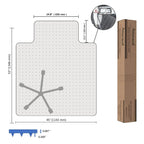 Amyracel Clear Chair Mat for Low Pile Carpet, 53'' x 45'' Thick Computer Desk Chair Mat for Carpeted Floors, Easy Glide Plastic Floor Mat for Office Chair on Carpet Protection (45'' x 53'' with Lip)