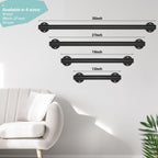 Purife 1.6 FT Black Metal Heavy Duty Stair Railing Indoor, Wall Mounted Iron Staircase Handrail - Hand Railings Kit for Garage, Basement, Porch Steps, Outdoor Deck Rails, Safety Grab Bars for Elderly