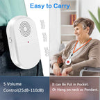 ChunHee Wireless Caregiver Pager Call Button Nurse Alert System Call Bell for Home/Elderly/Patient Emergency Vibration Pager 2 Transmitter+1 Receiver(800+Feet Operating Range)