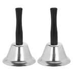 MCPINKY 2PCS Hand Bell,Silver Ringing Bell with Handle Dinner Bell Call Bell for Elderly Bell for Classroom Christmas Pets