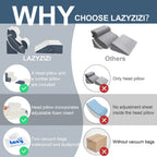 Lazyzizi 6pcs Orthopedic Bed Wedge Pillow Set, Memory Foam Wedge Pillow for Sleeping, Knee, Lumbar and Back Pain Relief Adjustable Bed Pillow - Acid Reflux, Anti Snoring & GERD Sleeping, Grey
