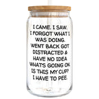 KLUBI I Came I Saw I Forgot Cup 16oz Glass 60th Birthday Gifts for Women Birthday Gifts for Men Grandpa Gifts for Him Drinking Cups for Elderly Senior Citizen Tumbler I Came I Saw I Forgot Coffee Mug